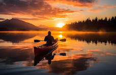 Kayaks assis à l'intérieur